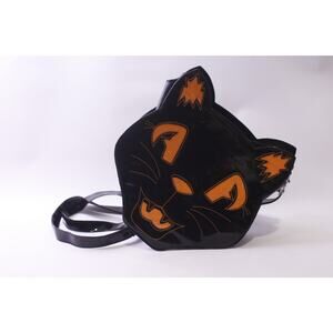 Black Cat, Halloween, Crossbody Bag, Orange Eyes, Accessory, ~ 260120-WH 908